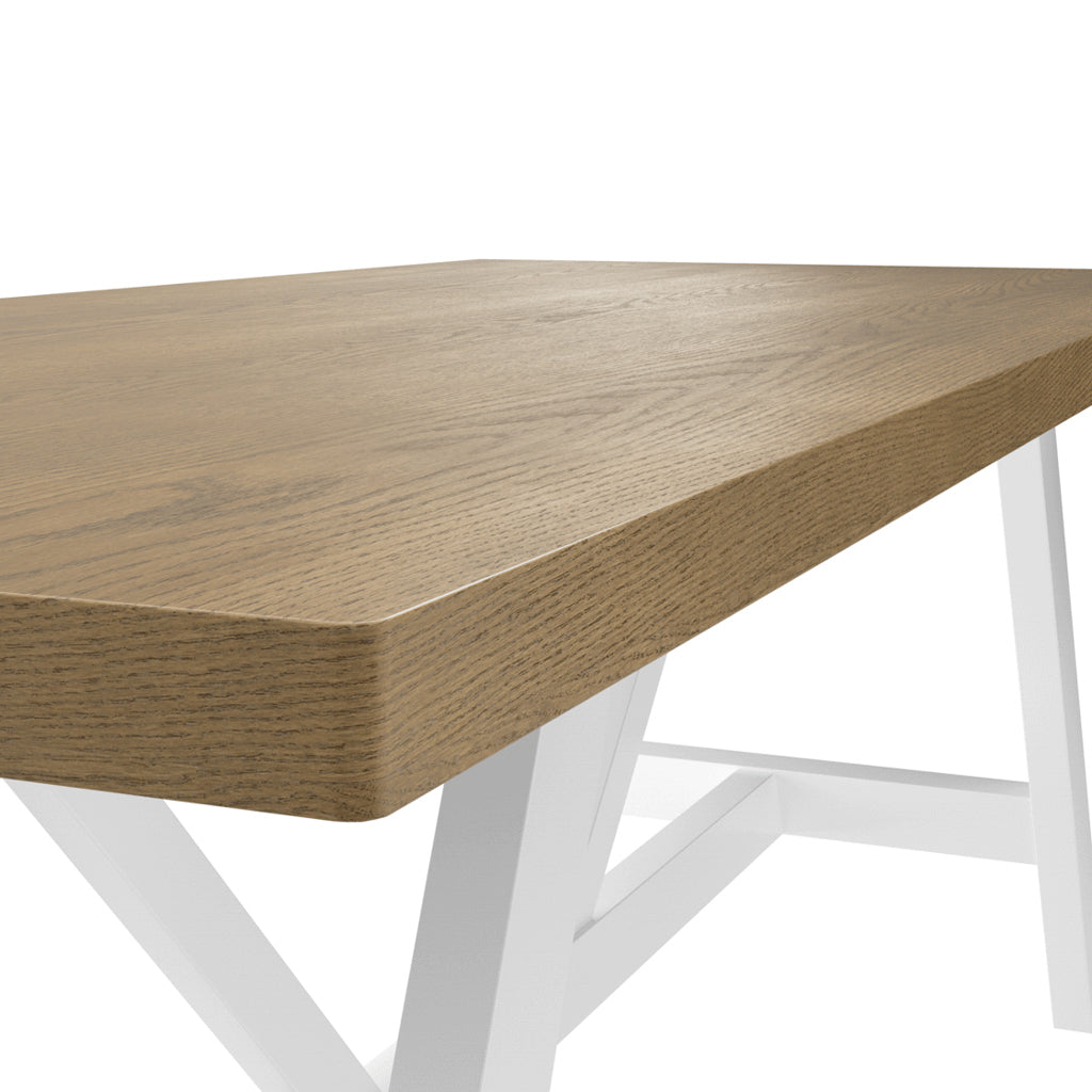 Nantucket White & Latte Wood Rectangle Dining Table | 8 Seater
